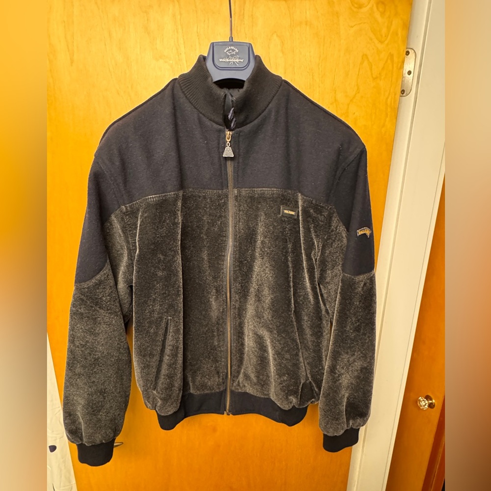 Paul & Shark Blue and Gray Bomber Jacket